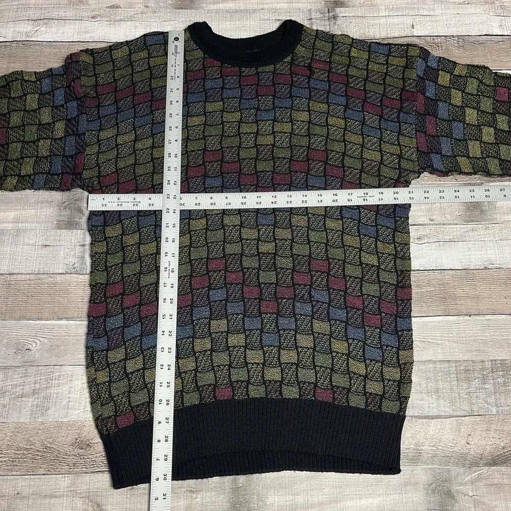 Alan Stuart Sweater Men's Size Large Vintage Knitted Geometric
